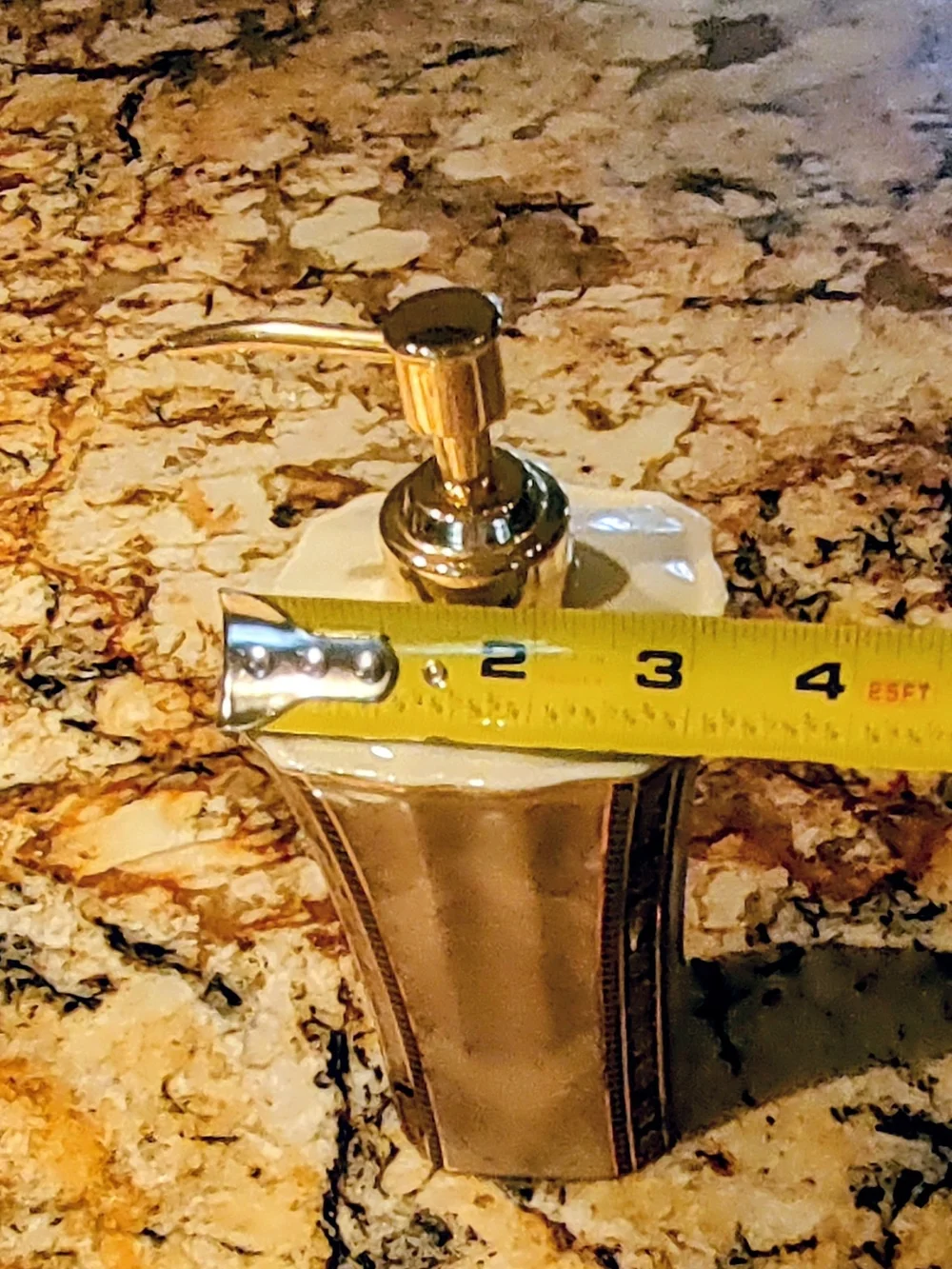 Croscill Cream Ceramic Soap/Lotion Dispenser with Gold Accents